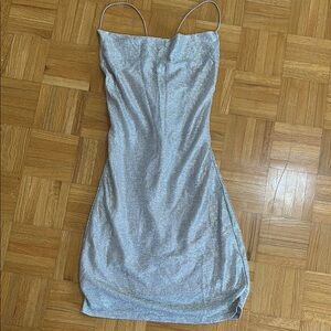 H&M Silver Spaghetti Strap Dress